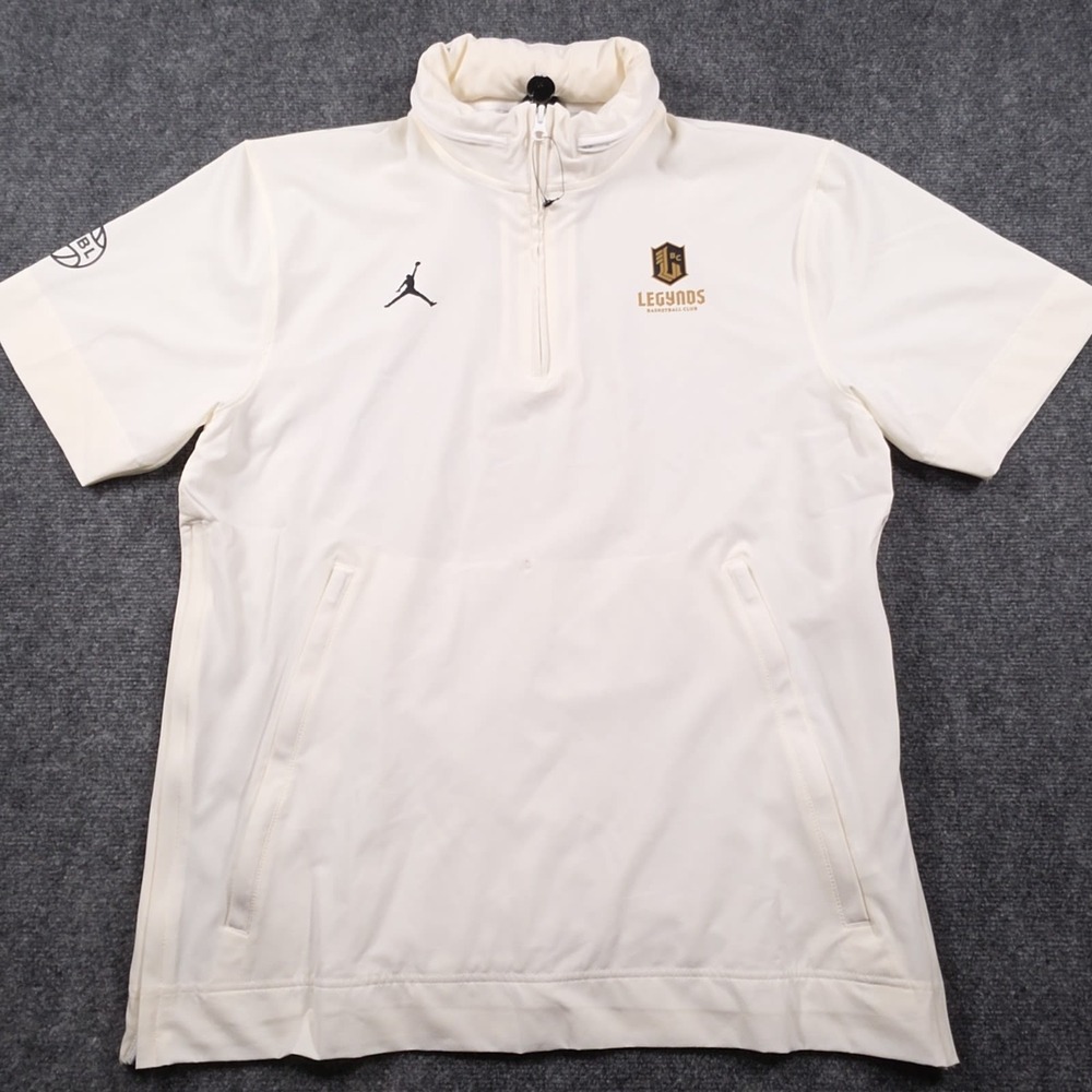Nike Jordan Coaches Jacket SS Jacket Men M Cream EYBL Jumpman Legynds Basketball